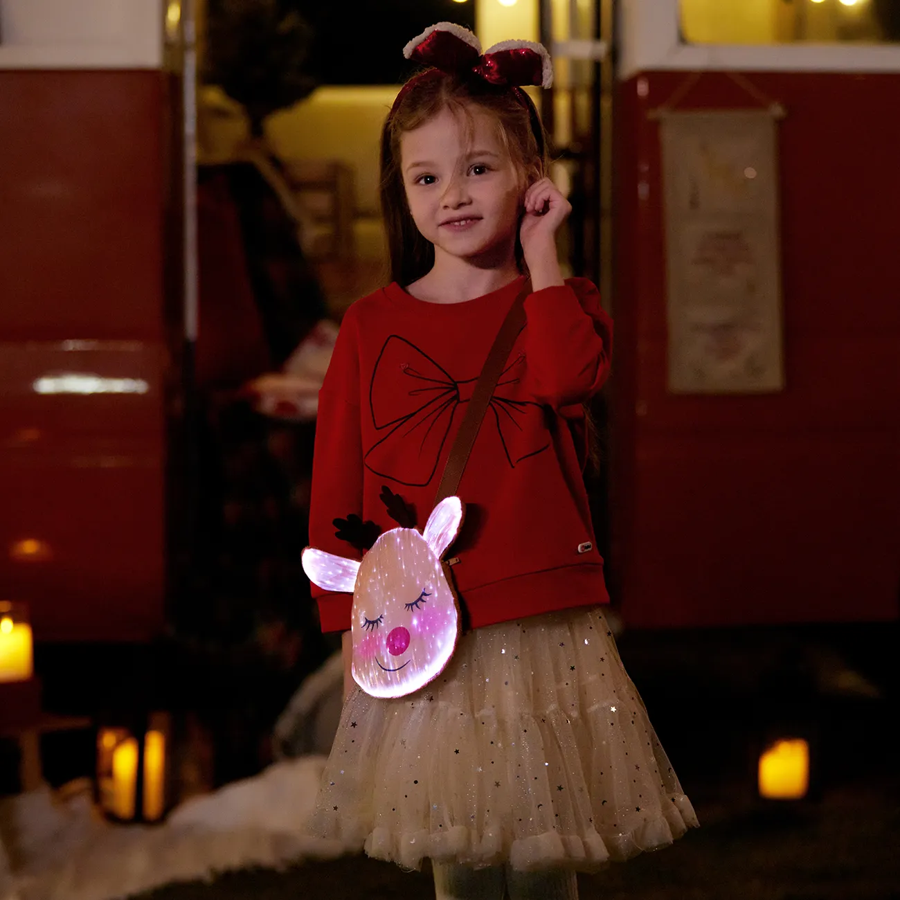 Go-Glow Christmas Reindeer Light Up Bag Including Controller (Built-In Battery) Colorful big image 1