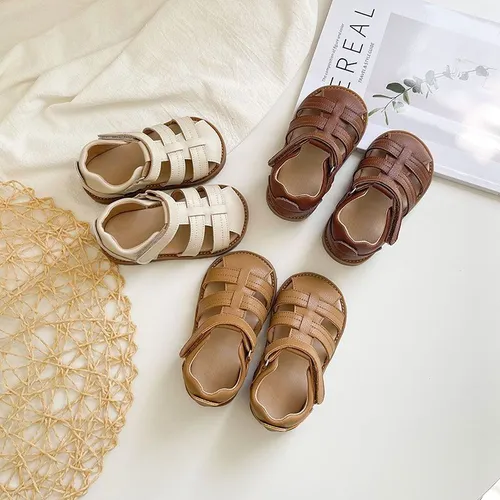 Toddler/Kids Girl/Boy Casual Solid Hollow Out Leather Sandals