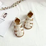 Toddler/Kids Girl/Boy Casual Solid Hollow Out Leather Sandals Beige