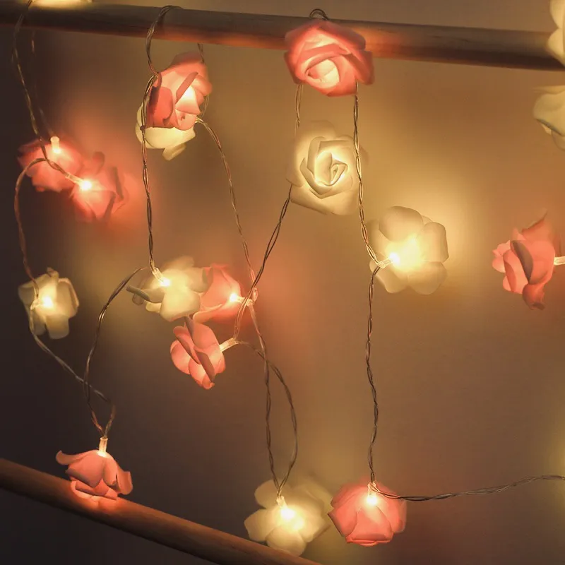 LED-Schaumblumen-Lichterketten mit Batterie, USB und Fernbedienung - ideal für Valentinstag, Hochzeiten und festliche Dekorationen Mehrfarbig big image 1
