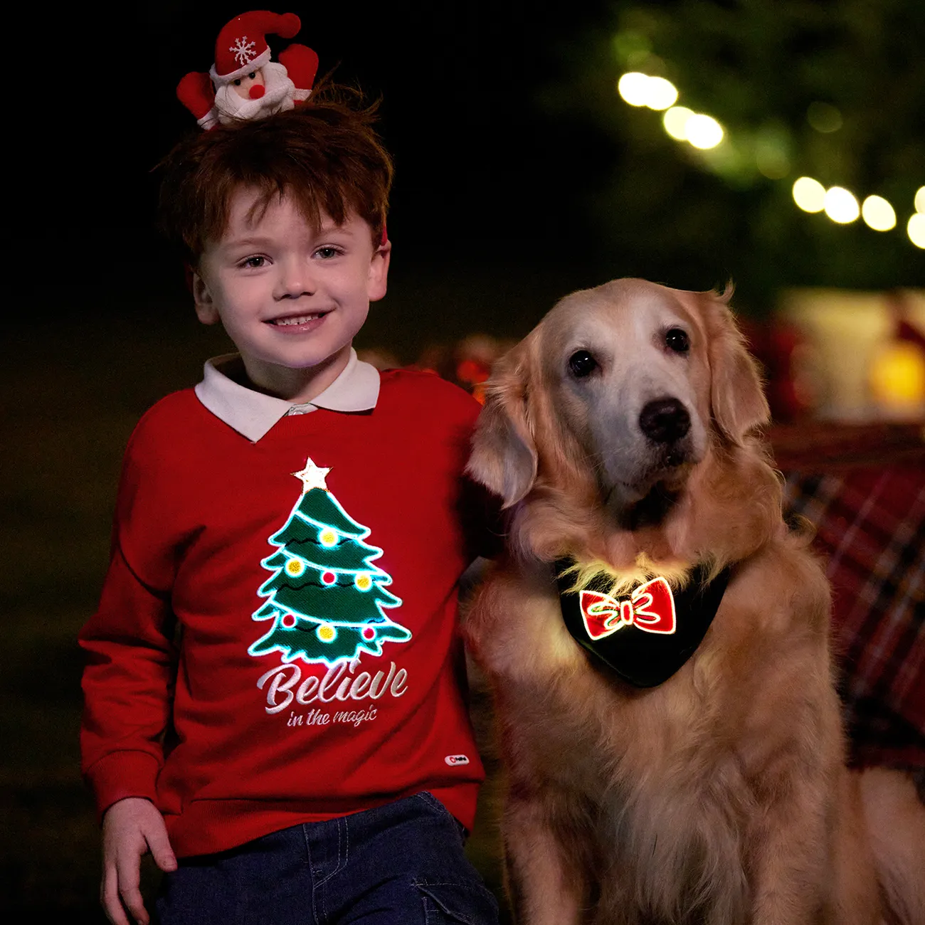 Weihnachten Familien-Looks Langärmelig Familien-Outfits Sets rot big image 1