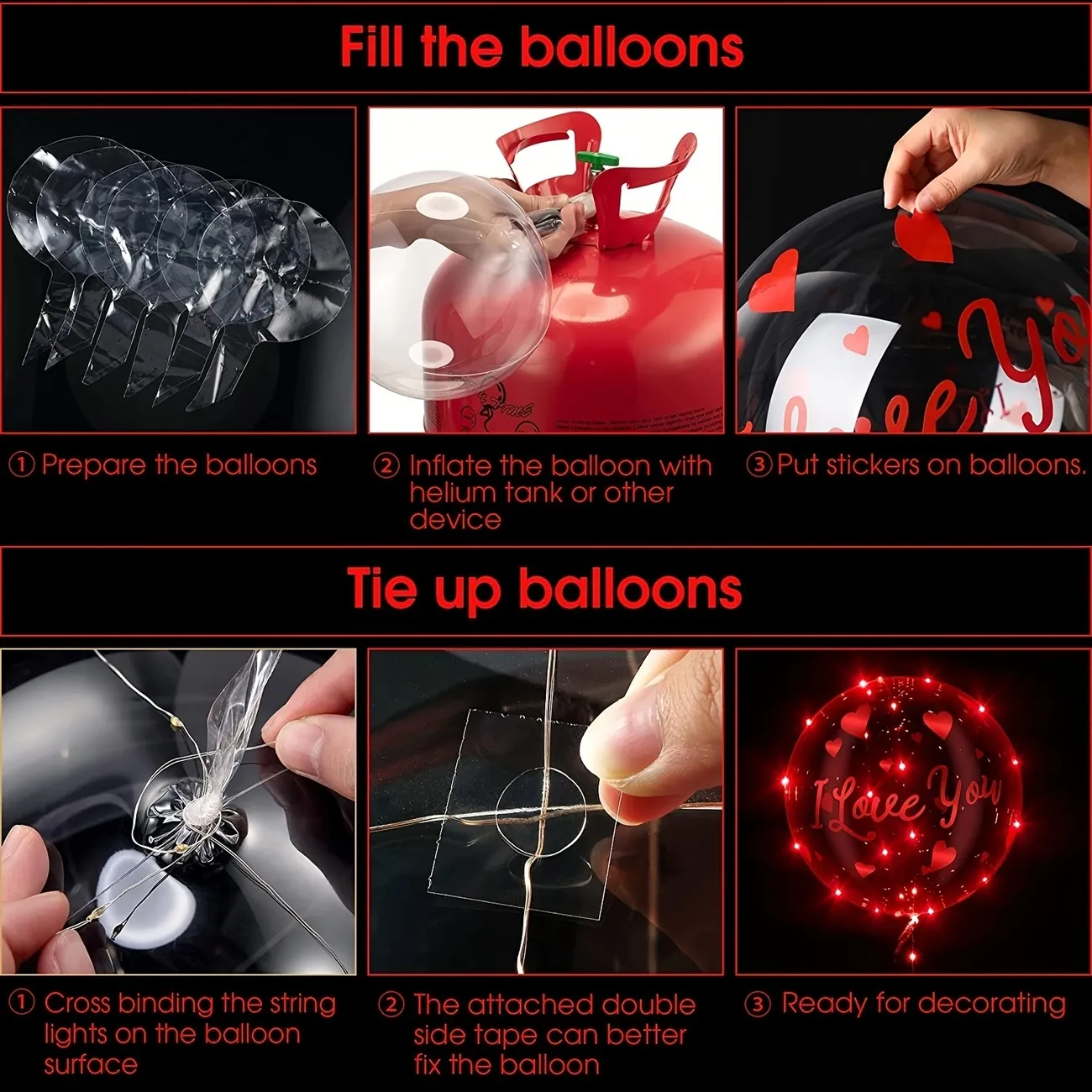 LED Bubble Balloon Dekorationsset für Hochzeiten Farbe-A big image 1