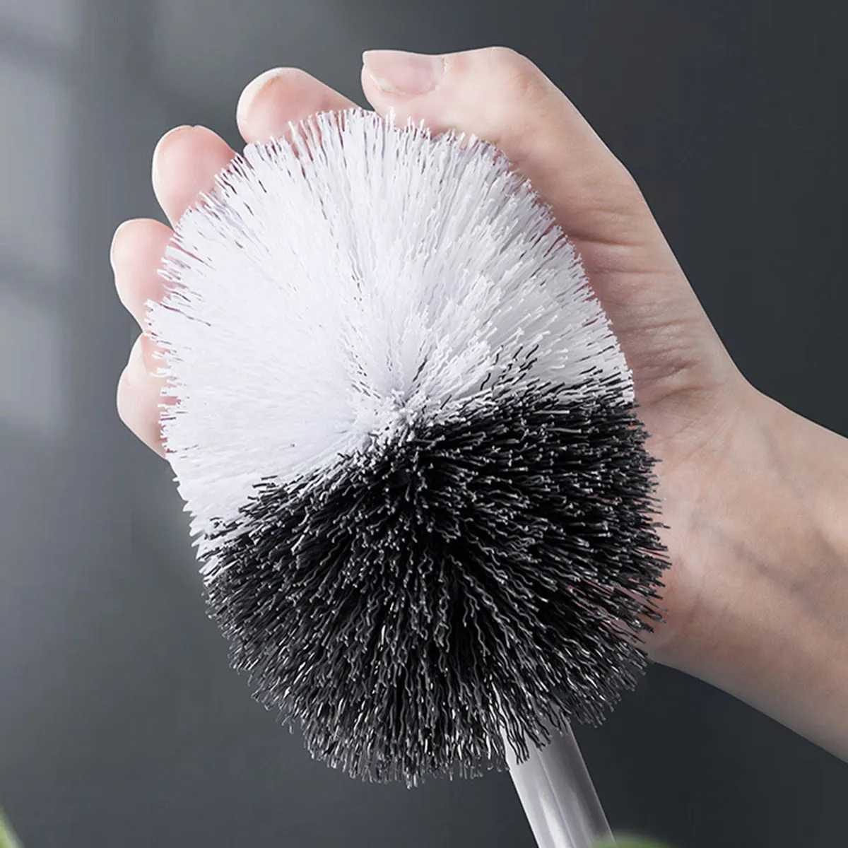 Long-Handled Toilet Brush for Complete Cleaning, Hanging Design Grey big image 1