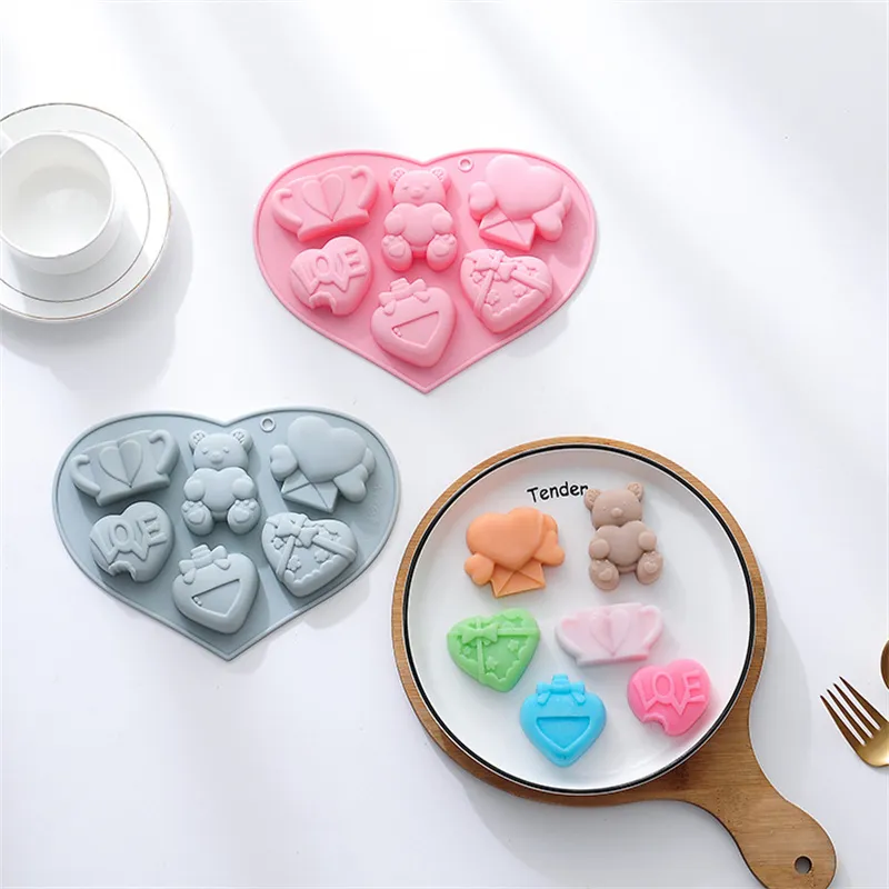 Heart-shaped Silicone Mold Set for Blue big image 1