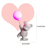 Urso Balão de Confissão com Luzes - Decoração Romântica de Bolo para o Dia dos Namorados Branco