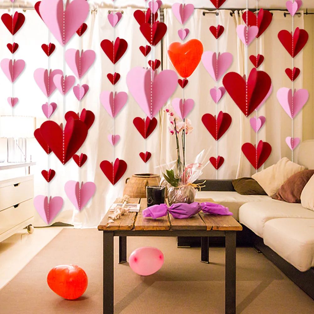 3D Heart-shaped Banner Decoration for Wedding Proposals, and Parties Color-A big image 1
