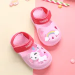 Toddler/Kids Girl/Boy Arco-íris e Unicórnio Vent Clogs Hole Beach Shoes Rosa
