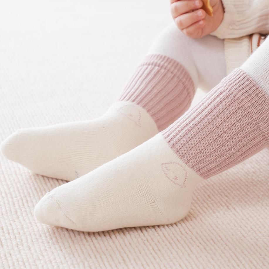 Baby Color Matching Thickened Warm Type A Cotton Socks