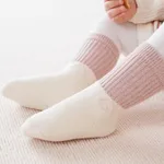 Baby Color matching thickened warm type A cotton socks Pink