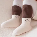 Baby Color matching thickened warm type A cotton socks Brown