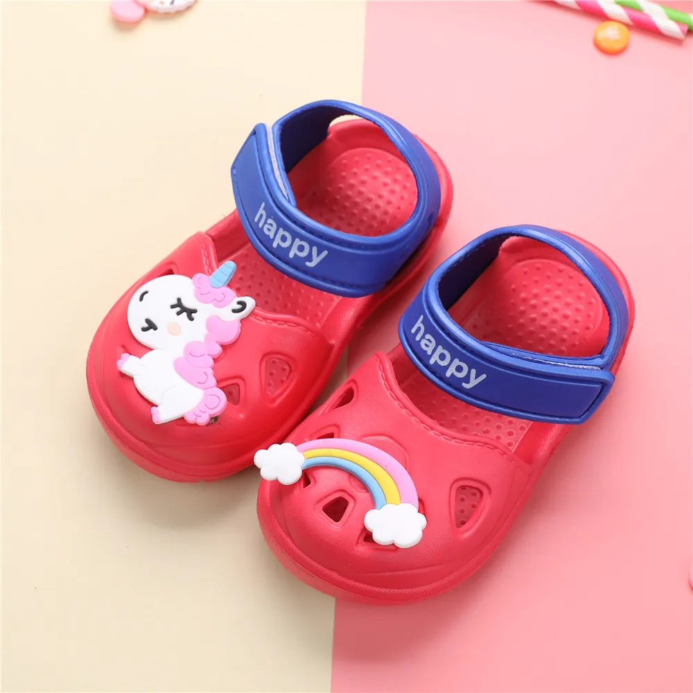 

Toddler/Kids Girl/Boy Rainbow and Unicorn Vent Clogs Hole Beach Shoes