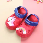 Toddler/Kids Girl/Boy Arco-íris e Unicórnio Vent Clogs Hole Beach Shoes Vermelho