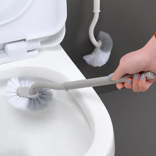Long-Handled Toilet Brush for Complete Cleaning, Hanging Design