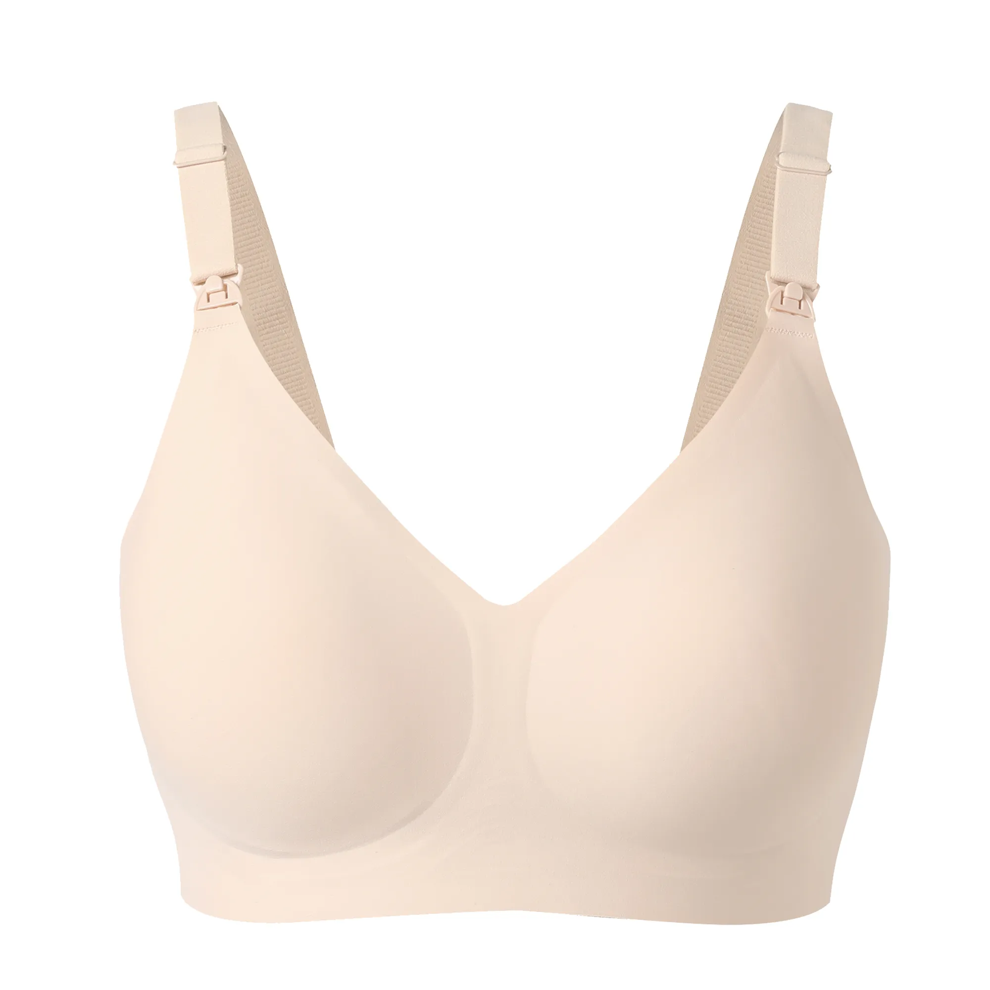 Comfortable jelly gel nursing bra with front closure for breastfeeding Apricot image 5