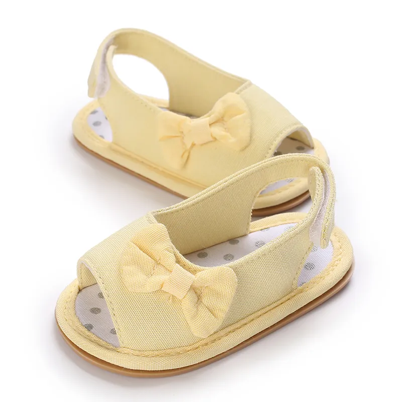 Baby / Toddler Girl Pretty Solid Bowknot Sandals Yellow big image 1