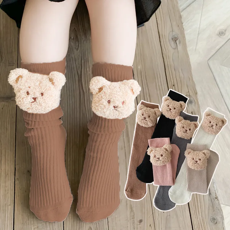 Toddler/kids Bear doll striped stockings