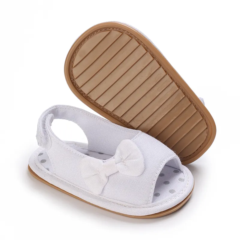 Baby / Toddler Girl Pretty Solid Bowknot Sandals White big image 1