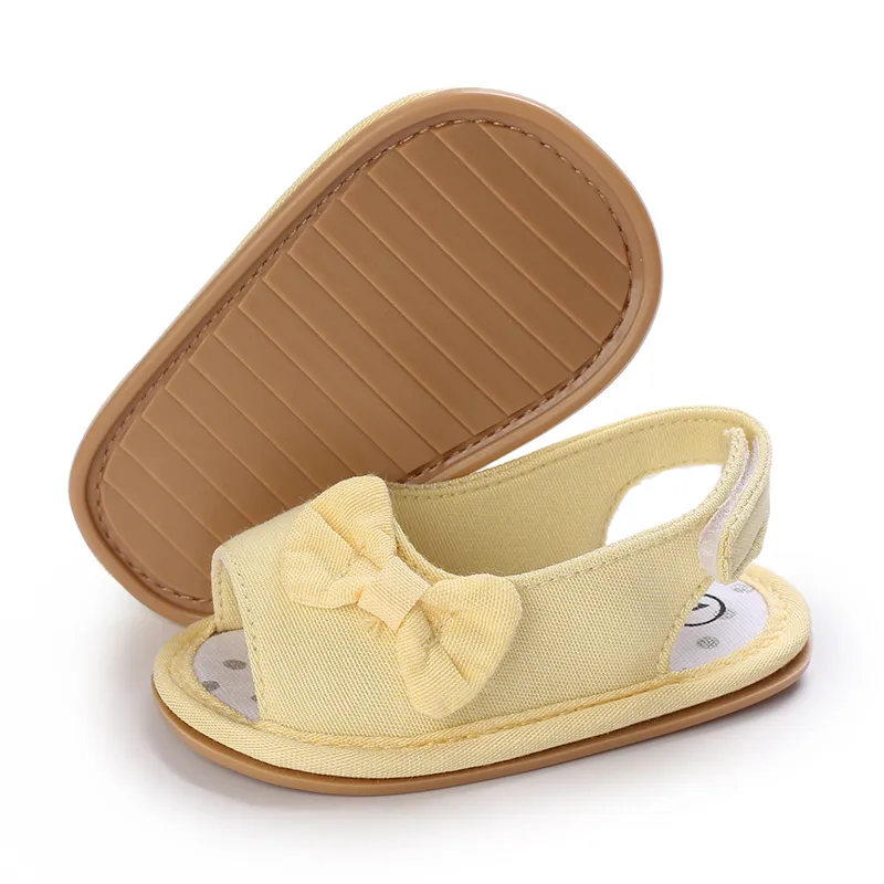Baby / Toddler Girl Pretty Solid Bowknot Sandals Yellow big image 1