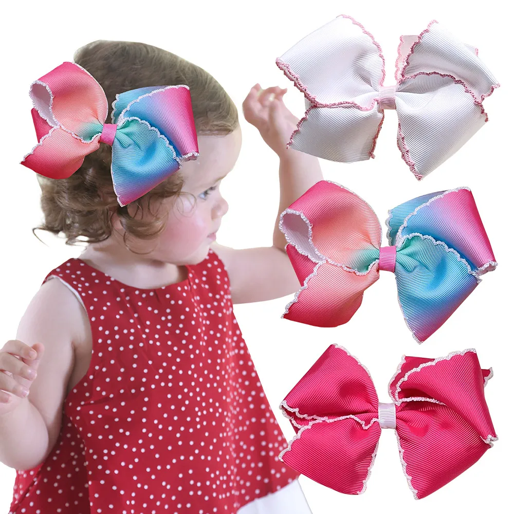 Toddler/kids likes Colorful big bow hairpin Multi-color big image 1