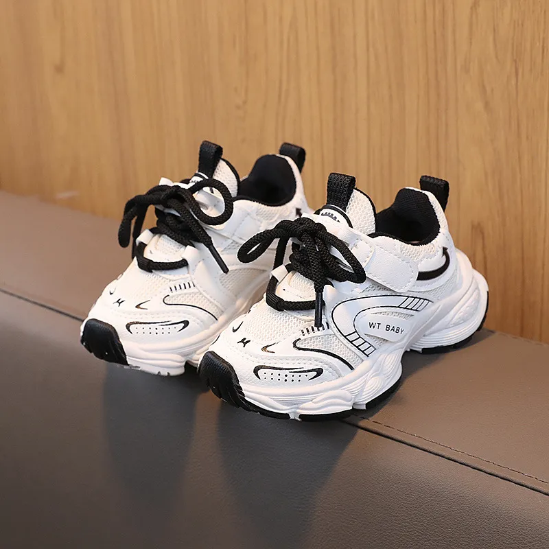 Toddler/Kids Girl/Boy Sporty Stitched Fabric Sports Shoes White big image 1