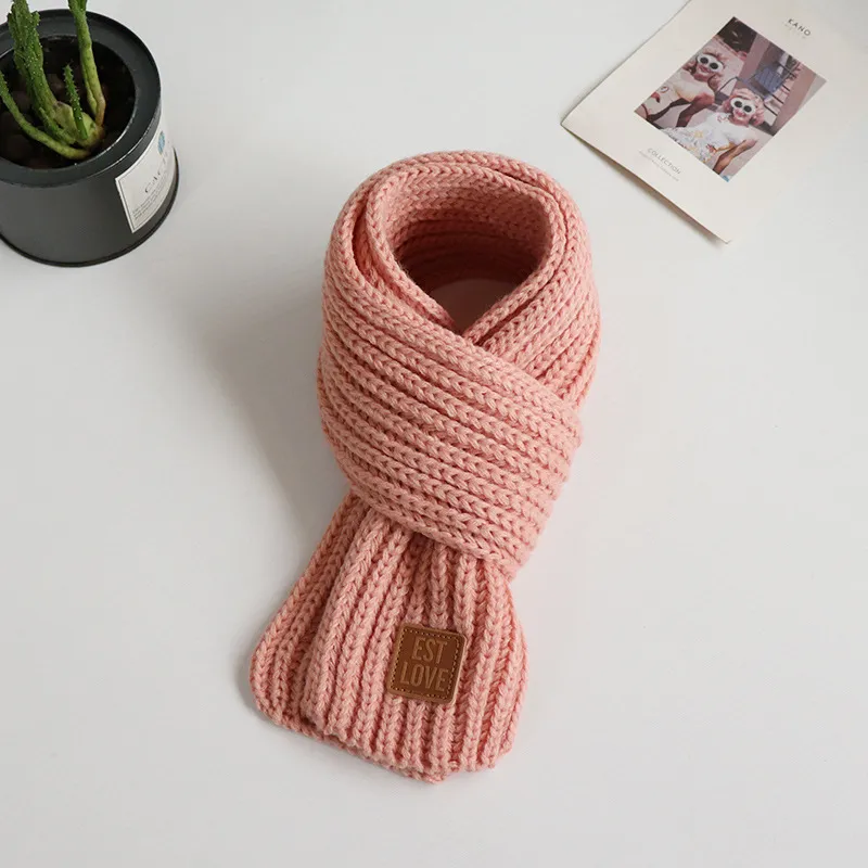 Basique épaissie Foulard tricoté chaud pour tout-petits / enfants / adultes Rose big image 1