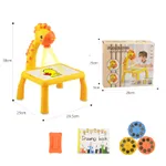 Multifunctional Projector Drawing and Writing Desk for Kids with Sound Effects and Detachable Rounded Corners Yellow