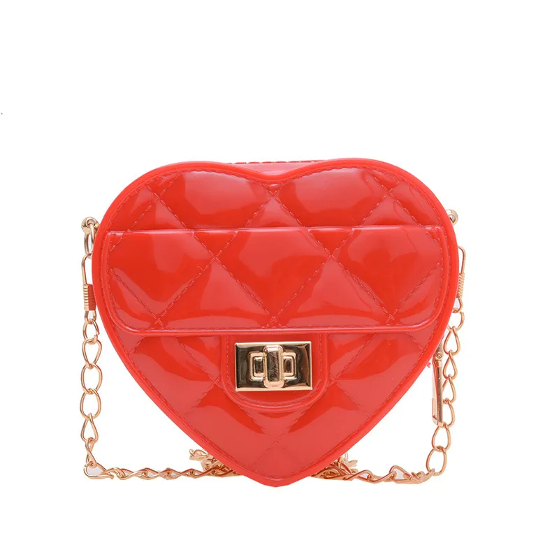 A los niños pequeños les encanta la moda Bolso de cadena bandolera de un hombro Rojo
