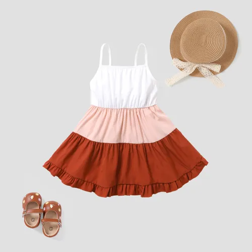 Baby Mädchen Modisches Colorblock-Cami-Kleid