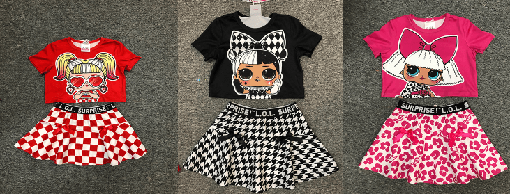 

L.O.L. SURPRISE! Toddler Girl/Kid Girl Graphic Print Short-sleeve Tee and Skirt