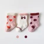 Paquete de 3 calcetines de toalla cómodos para bebés/niños pequeños Rosado