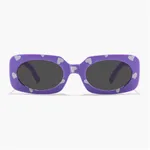 A los niños pequeños les gustan las gafas de sol Love y el estuche para gafas Púrpura