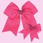 Toddler/adult Valentine's Day swallowtail bow large and small two-piece set Hot Pink