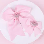 Toddler/adult Valentine's Day swallowtail bow large and small two-piece set Pink