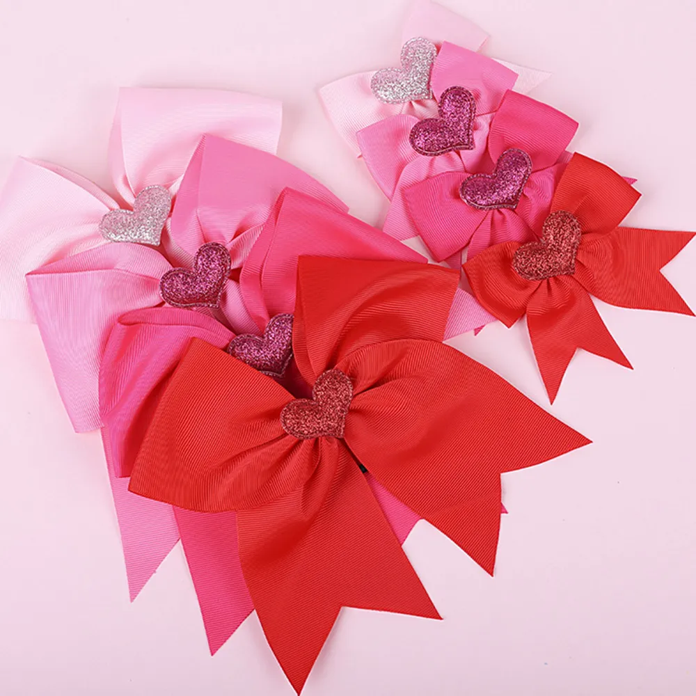 Toddler/adult Valentine's Day swallowtail bow large and small two-piece set White big image 1