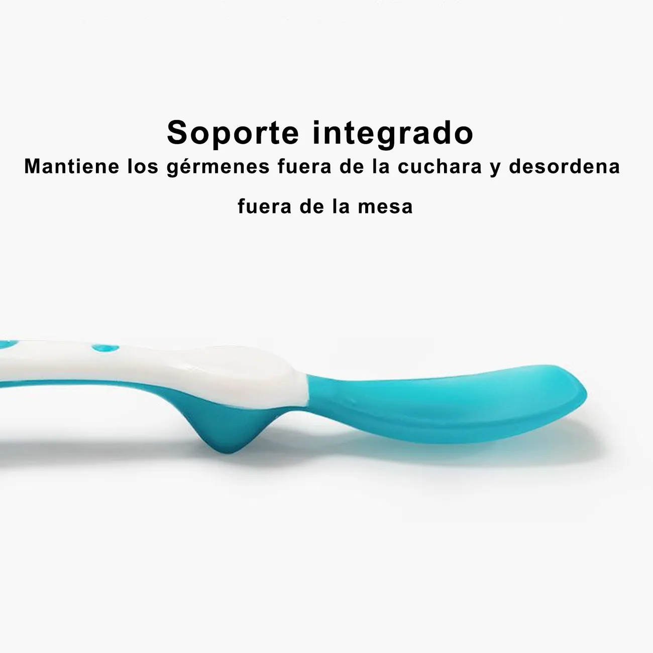Color-changing Long-handled Soft Spoon for Kids Turquoise big image 1