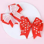 2-pack Toddler/kids bronzing love hair clip two-piece set Red