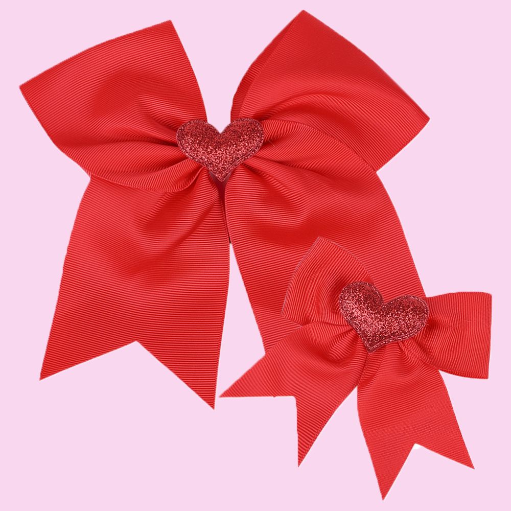 Toddler/adult Valentine's Day Swallowtail Bow Large And Small Two-piece Set