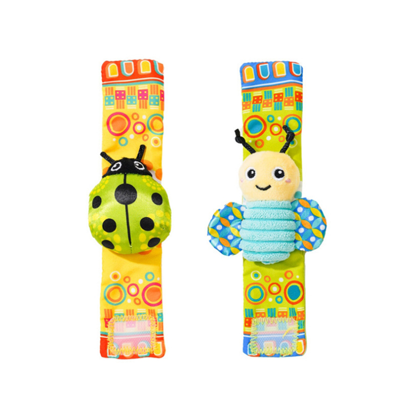 Baby Rattle Toy Wristband/Ankle Socks With Decorative Watch Strap Design