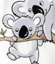Baby Unisex Stoffnähte Koala Kindlich Langärmelig Baby-Overalls weiß