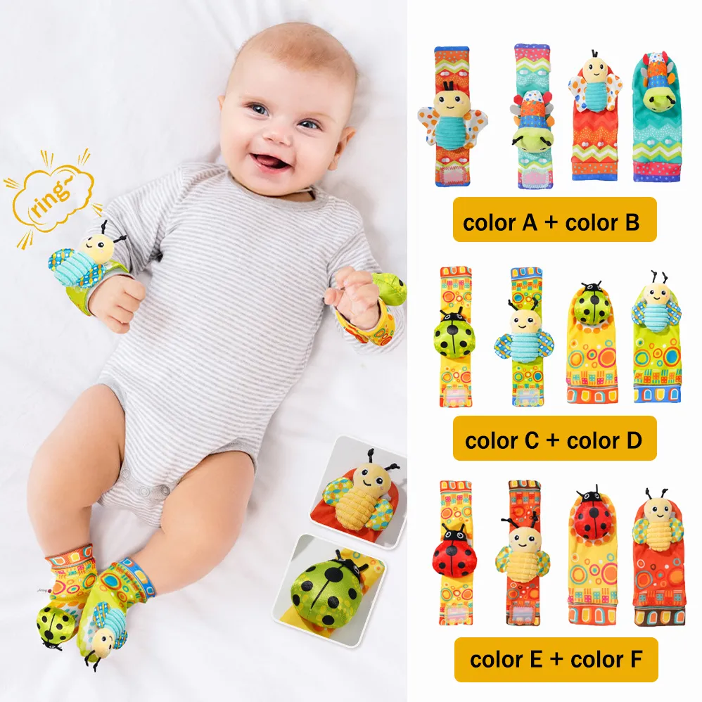 Baby Rattle Toy Wristband/Ankle Socks with Decorative Watch Strap Design Color-E big image 1