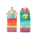 Baby Rattle Toy Wristband/Ankle Socks with Decorative Watch Strap Design Color-B