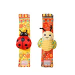 Baby Rattle Toy Wristband/Ankle Socks with Decorative Watch Strap Design Color-E