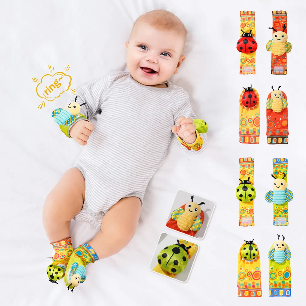 Baby Rattle Toy Wristband/Ankle Socks with Decorative Watch Strap Design Color-A big image 1