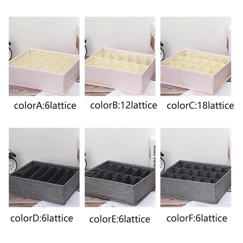Organizador de ropa interior Grid - Caja de almacenamiento de lencería plegable y seccionada Color-E big image 1