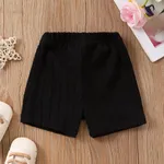 Baby Girl Casual Textured Shorts Black