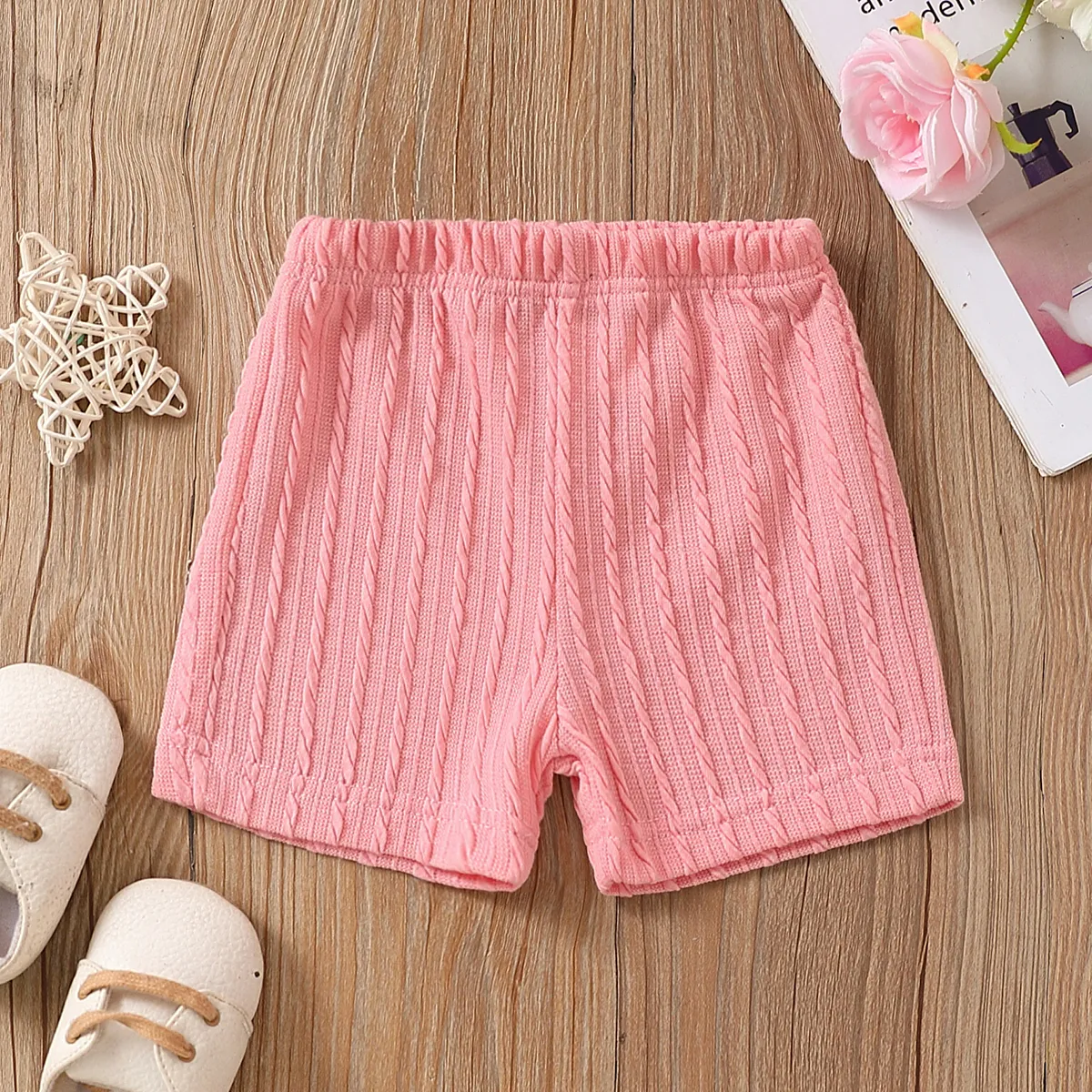 Baby Girl Casual Textured Shorts