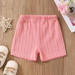 Baby Girl Casual Textured Shorts Pink