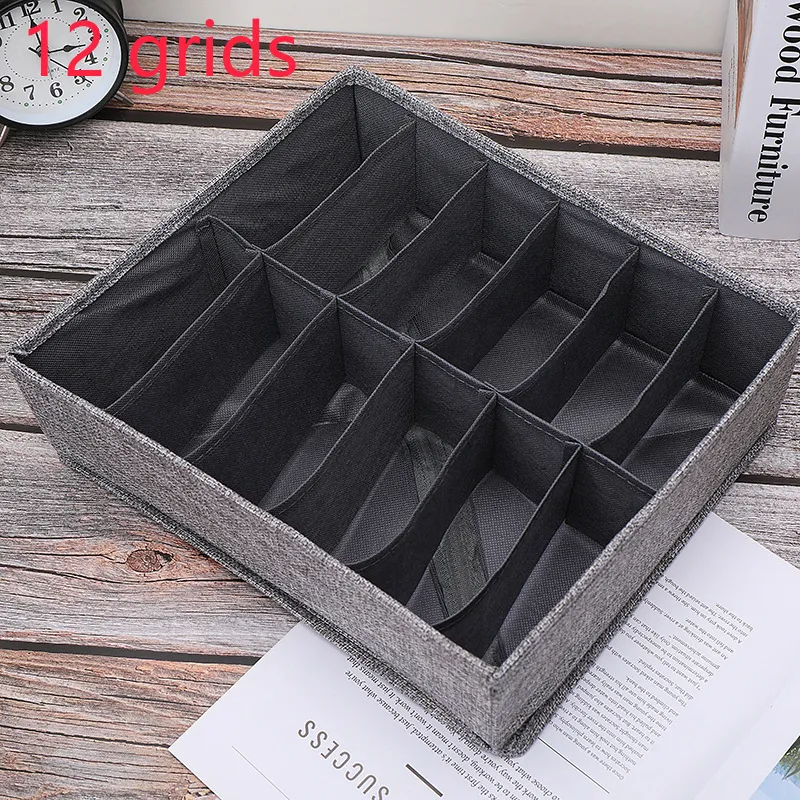 Grid Underwear Organizer - Foldable and Sectioned Lingerie Storage Box Color-E