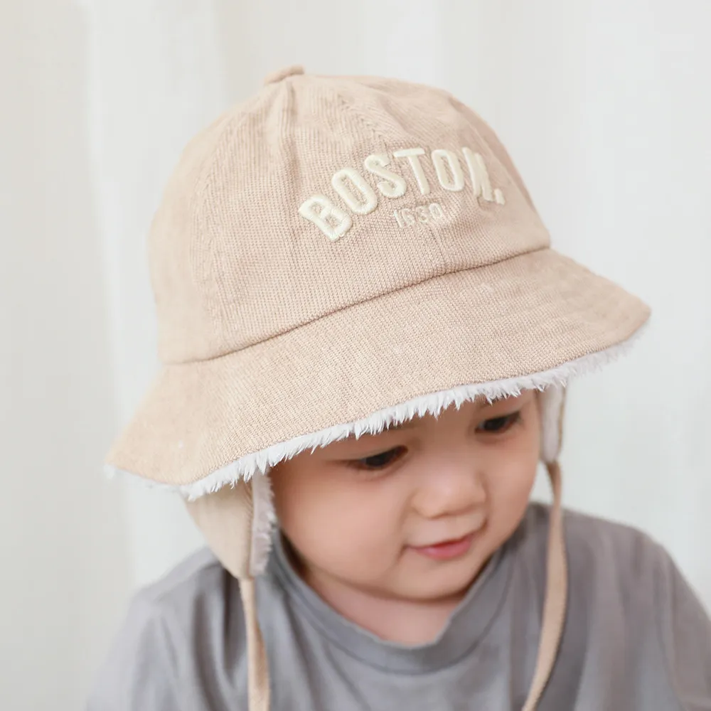 Baby/toddler Casual Corduroy plus velvet ear protection hat