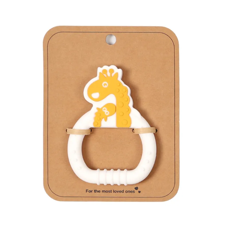 Baby Teether Sensory Chew Toy, Food-Grade Silicone for Newborns and Safe Teething Yellow